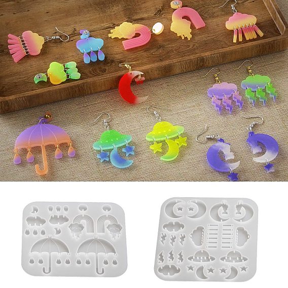 DIY силиконовые формы для кулона, формы для литья смолы, для уф-смолы, изготовление подвесок из эпоксидной смолы, белые