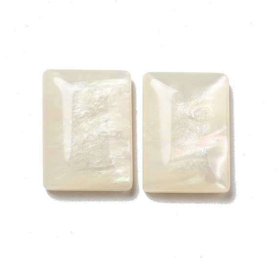 Resin Cabochons, Pearlized, Imitation Cat Eye, Rectangle