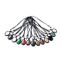 Gemstone Charm Bracelets, with Nylon Cord, Oval