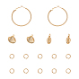 Unicraftale 304 Stainless Steel Hoop Earrings Making Kits, with Shell Shape Pendants