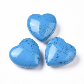 Натуральный окрашенный говлит и нагретый камень любви сердца, карманный пальмовый камень для балансировки рейки