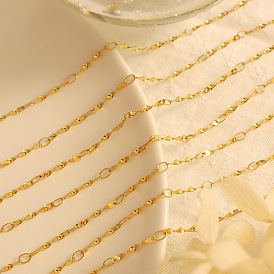 Collier torsadé de luxe au design géométrique et bracelet en acier titane avec placage en or 14 carats