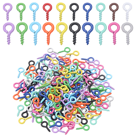 500 шт. 20 стиль окрашенный распылением железный винт с проушиной штифт колышек поручни, за половину пробурено бисера, без кадмия, без никеля и без свинца