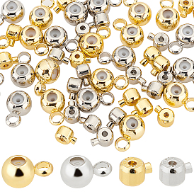 56Pcs 4 Style Brass Tube Bails & Crimp Beads, Rondelle