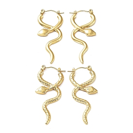 304 Stainless Steel Hoop Earring, Garden Reptile Serpentine Snake Earring for Women