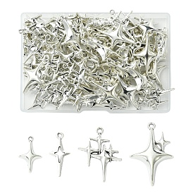 100 шт. 4 стили полые подвески из сплава в тибетском стиле, звезды прелести