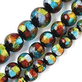 Handmade стеклянные бусины фольги, круглые