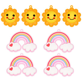 8шт 2 стиль ПВХ пластиковые большие подвески, радуга и солнце с улыбающимся лицом