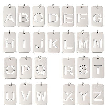 304 подвески из нержавеющей стали, с целью перехода в кольце, прямоугольник с полой буквой-подвеской, анти-тускнение, лазерная резка
