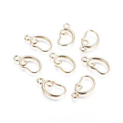 Латунные крючки для сережек, с горизонтальной петлей, долговечный