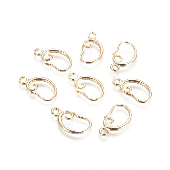 Латунные крючки для сережек, с горизонтальной петлей, долговечный