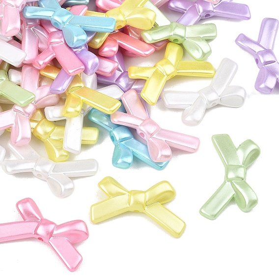 Непрозрачные АБС-пластиковые бусины, имитирующие жемчуг, бантом