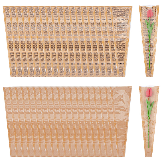 2 сумки 2 стили подарочные пакеты из крафт-бумаги, упаковка для букетов из отдельных цветов, подходит для украшения подарка