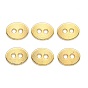 Tibetan Style Oval Buttons, Cadmium Free & Nickel Free & Lead Free, 14x11x1mm, hole: 2mm