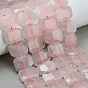 Природного розового кварца нитей бисера, прямоугольные, граненые