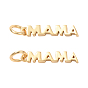 20Pcs Brass Pendants, with Jump Ring, Long-Lasting Plated, Word MAMA