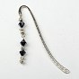 Tibetan Style Bookmarks/Hairpins, with Glass Beads, 84mm