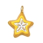 304 Stainless Steel with Yellow Enamel Pendants, Carambola Charms
