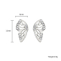 304 Stainless Steel Micro Pave Cubic Zirconia Stud Earrings for Women, Butterfly