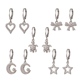 Прозрачные серьги с кубическим цирконием и подвеской, 304 женские украшения из нержавеющей стали, разнообразные