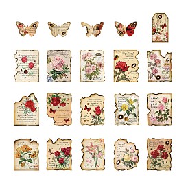 40Pcs Paper Stickers, Adhesive Roll Sticker Labels, Old Pages, for Envelopes, Embosser Stamp Sealing Certificate Stickers