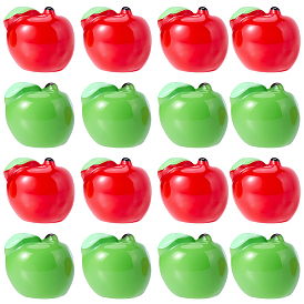 40шт 2 цветные кабошоны из непрозрачной смолы, имитация фруктов, яблоко