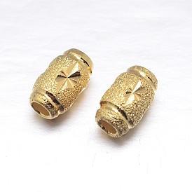 Real 18K Gold Plated Oval Sterling Silver Textured Beads
