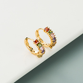 Chic and Delicate Gold Brass Earrings with Zircon Stones for a Cute Fairy Look
