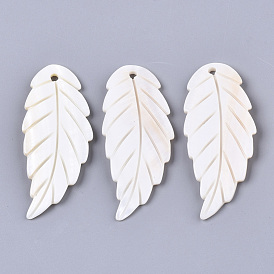Freshwater Shell Big Pendants, Leaf