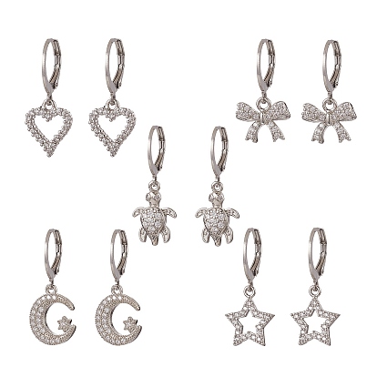 Прозрачные серьги с кубическим цирконием и подвеской, 304 женские украшения из нержавеющей стали, разнообразные
