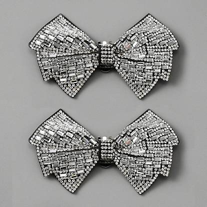 Украшение обуви бантом из горного хрусталя, железные съемные зажимы для пряжек для обуви