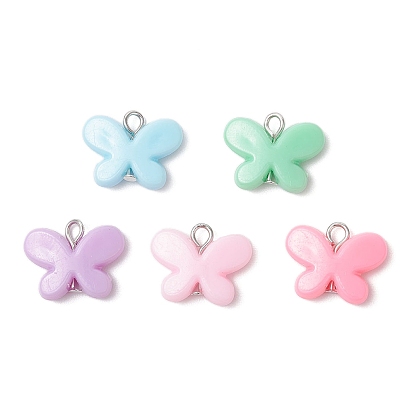 Пластиковые подвески, бабочка, с железной платиной петлей