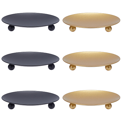 Iron Candle Holder, Candle Tray, Flat Round