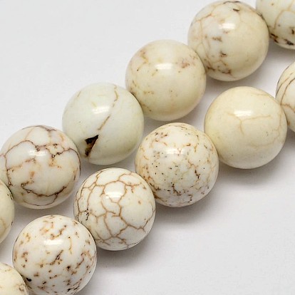 Round Natural Magnesite Beads Strands, 12mm, Hole: 1mm, about 33pcs/strand, 15.4 inch