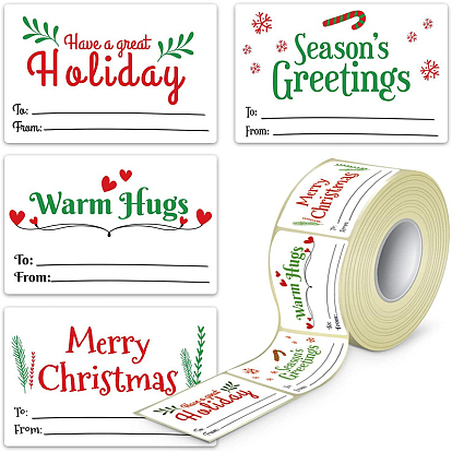 Christmas PVC Plastic Roll Sticker Labels, Self-adhesion, for Suitcase, Skateboard, Refrigerator, Helmet, Mobile Phone Shell, Word
