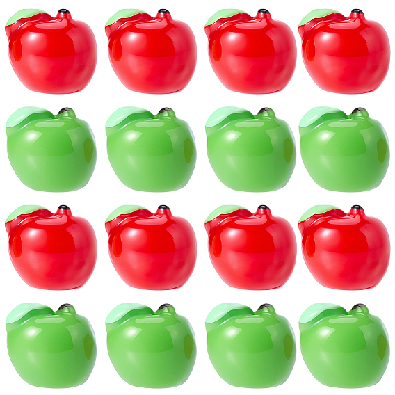 40шт 2 цветные кабошоны из непрозрачной смолы, имитация фруктов, яблоко