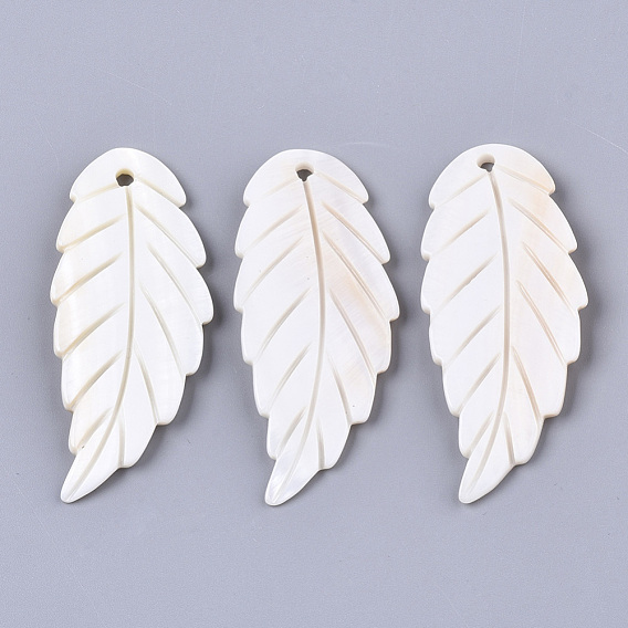 Freshwater Shell Big Pendants, Leaf
