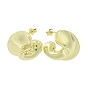 Rack Plating Brass Twist Stud Earrings, Half Hoop Earrings, Cadmium Free & Lead Free