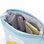 Canvas Shrinkable Pencil Case Zipper Pouches, Multi-Purpose Pen Holder, for Office & School Supplies, Rectangle