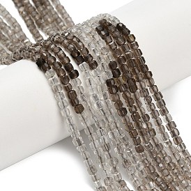 Природный дымчатый кварц нитей бисера, граненые настольные бусины в форме куба