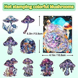 30Pcs Mushroom PET Stickers, Self-Adhesive Stickers, for DIY Photo Album Diary Scrapbook Decoration