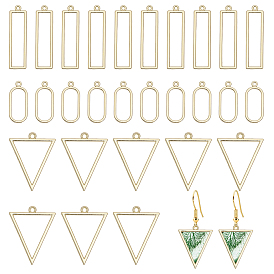 30шт 3 стили подвески из сплава с открытой спиной, для diy уф смолы, эпоксидная смола, Прессованные цветочные украшения