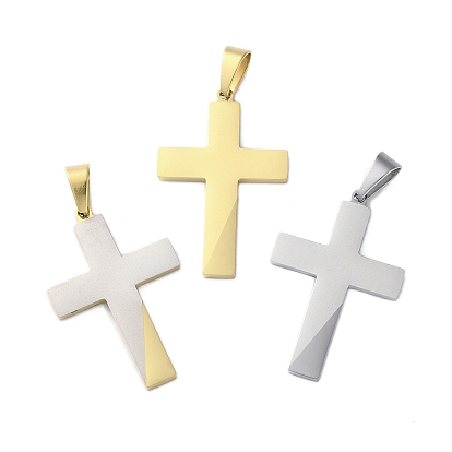 304 подвески из нержавеющей стали, крест очарование, вакуумное покрытие pvd, матовые