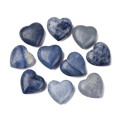 Натуральный синий авантюрин сердце любовь камень, карманный пальмовый камень для балансировки рейки