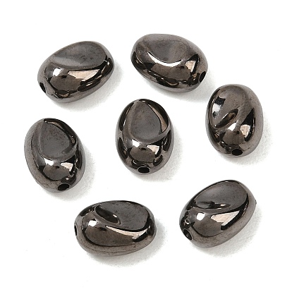Perles acryliques opaques, plaqué gris anthracite