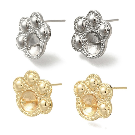 Изделия из латуни, без кадмия, без никеля и без свинца, с 925 иглой из стерлингового серебра, печать кошачьей лапы