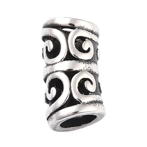 304 Stainless Steel Tube Beads, Curved, Hollow