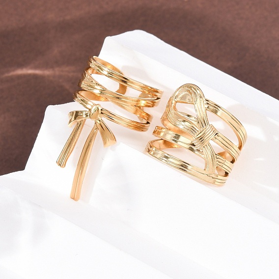 304 открытые кольца манжеты из нержавеющей стали, бантом, без свинца, без кадмии и без никеля