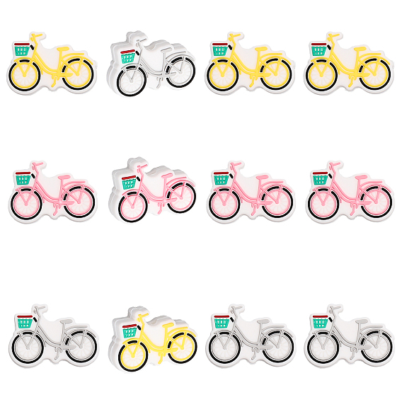 12 шт 2 цвета силиконовые бусины, велосипед