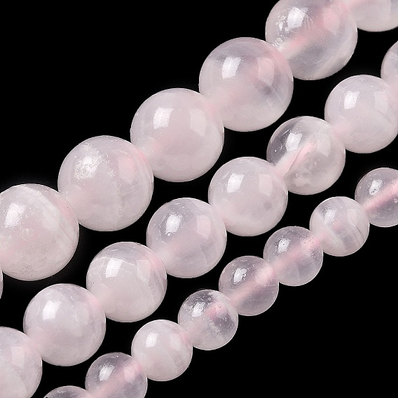 Бусы из натурального розового кальцита, круглые
